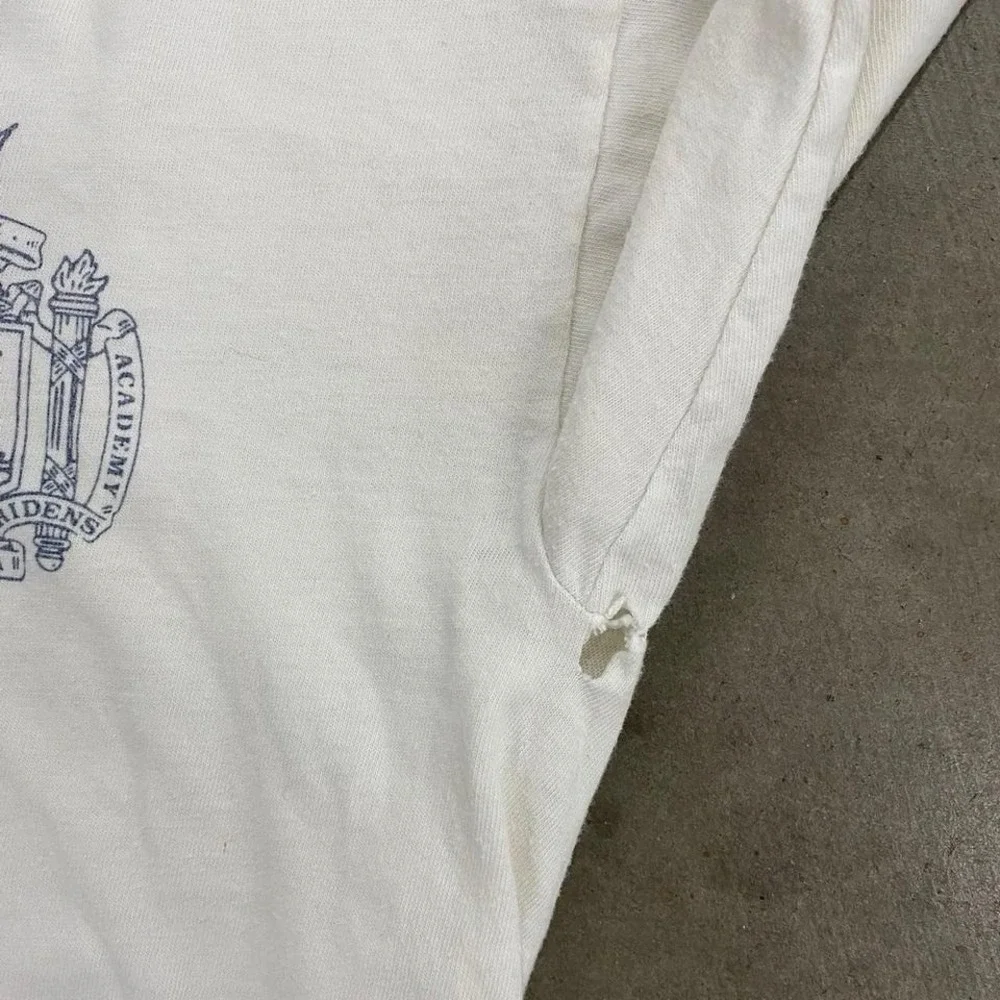Vintage 70s US Naval Academy‎ USNA USN Champion Blue Bar Military Navy T-Shirt M